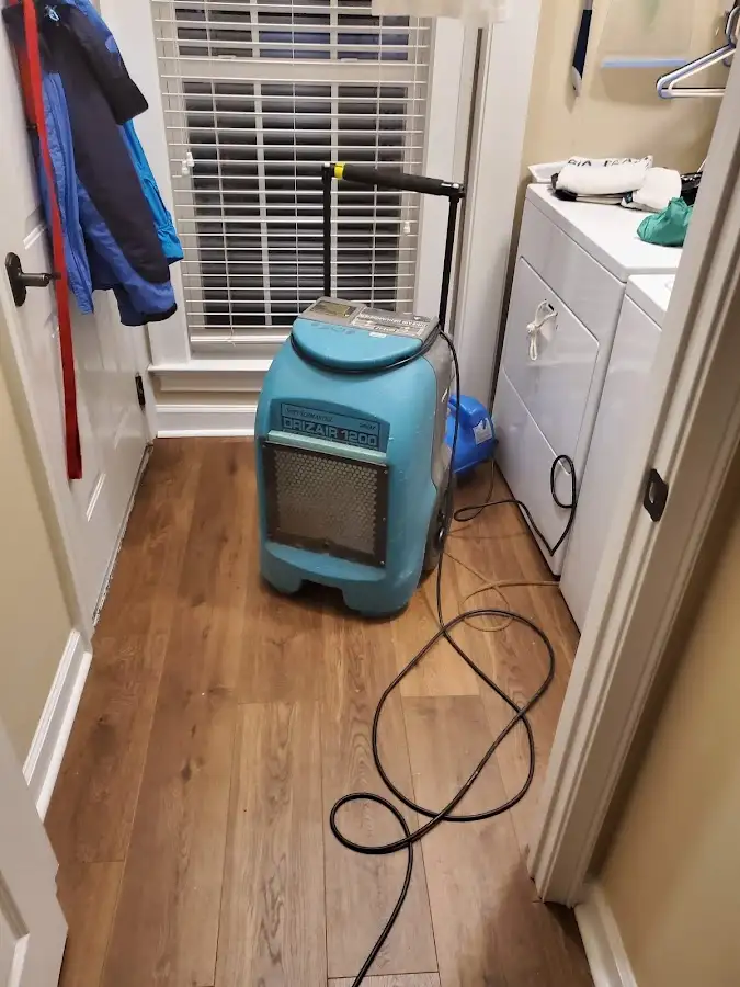 Commercial dehumidifier deployed for Flood Damage Cleanup in Lamont